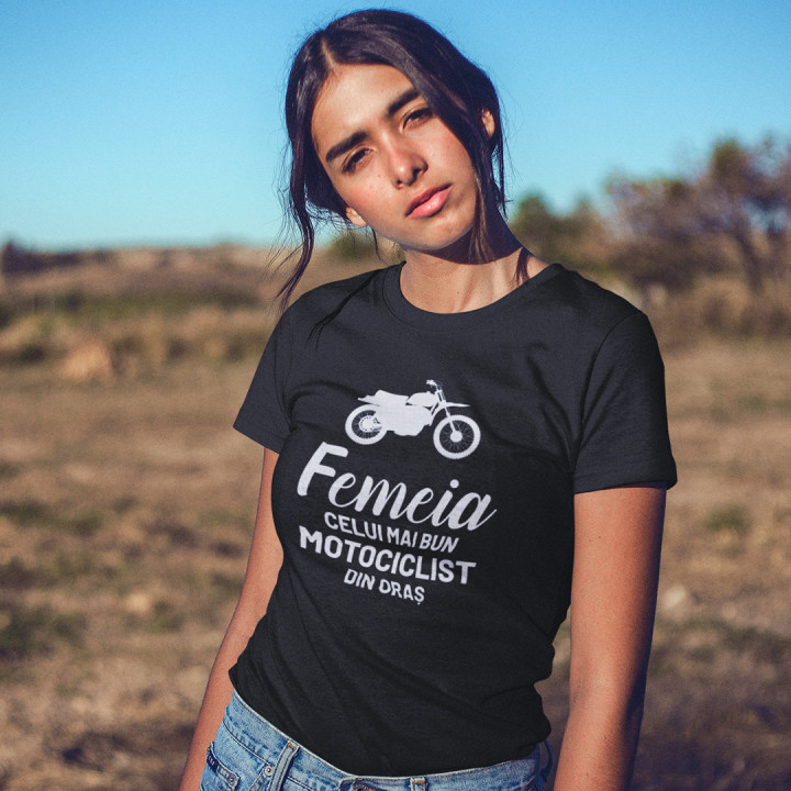 Femeia celui mai bun motociclist din oraș  - tricou pentru femei cu imprimeu
