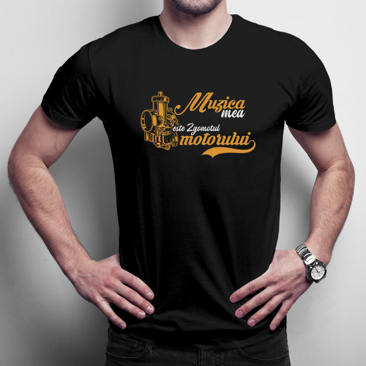 Muzica mea este zgomotul motorului - tricou pentru bărbați cu imprimeu