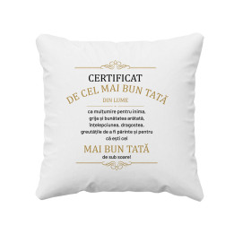Certificat de cel mai bun tată din lume - ca mulțumire pentru inima - pernă