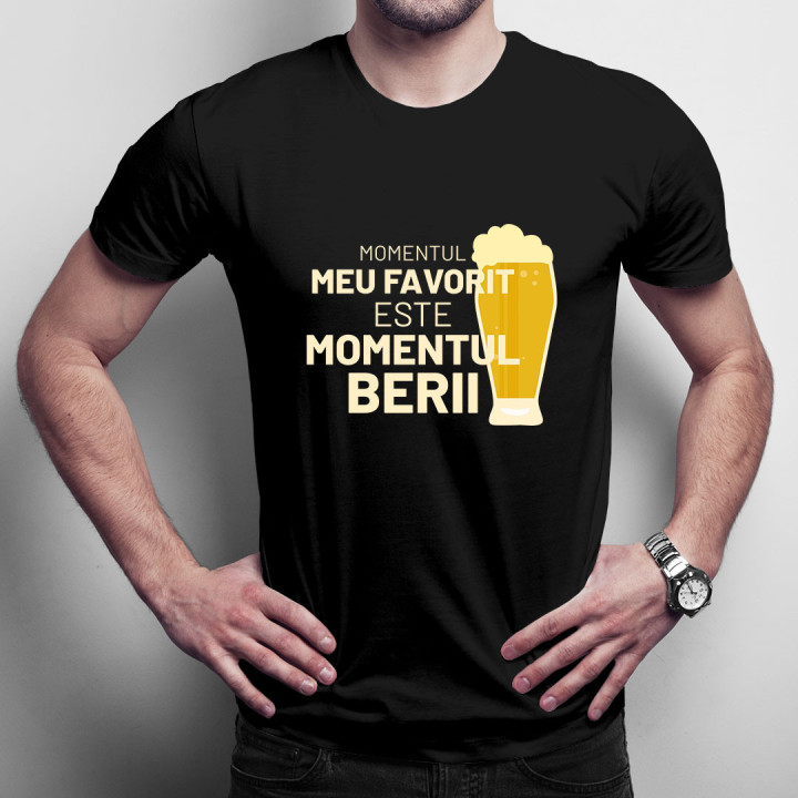 Momentul meu favorit este momentul berii - tricou pentru bărbați cu imprimeu