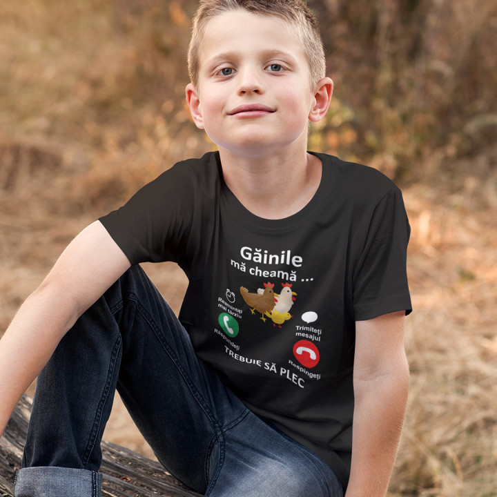 Găinile mă cheamă, trebuie să plec - Tricou pentru copii