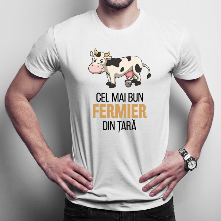 Cel mai bun fermier din țară (vaci)- tricou pentru bărbați cu imprimeu
