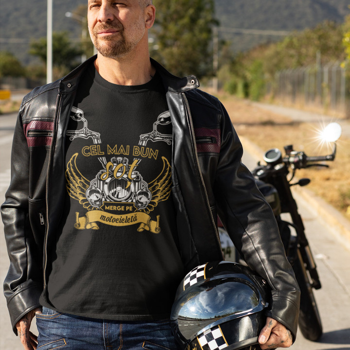 Cel mai bun soț merge pe motocicletă - tricou pentru bărbați cu imprimeu
