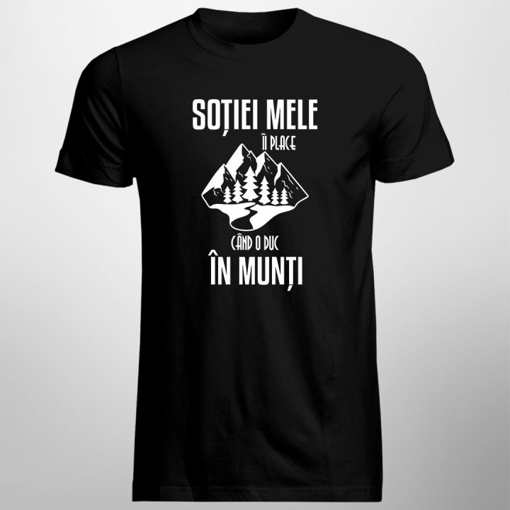 Soției mele îi place când o duc în munți - tricou pentru bărbați cu imprimeu