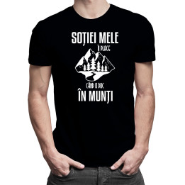 Soției mele îi place când o duc în munți - tricou pentru bărbați cu imprimeu