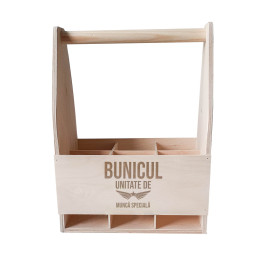 Bunicul - unitate de muncă specială - lădiță de lemn pentru cărat bere cu gravură