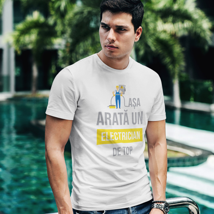 Așa arată un electrician de top - tricou pentru bărbați cu imprimeu