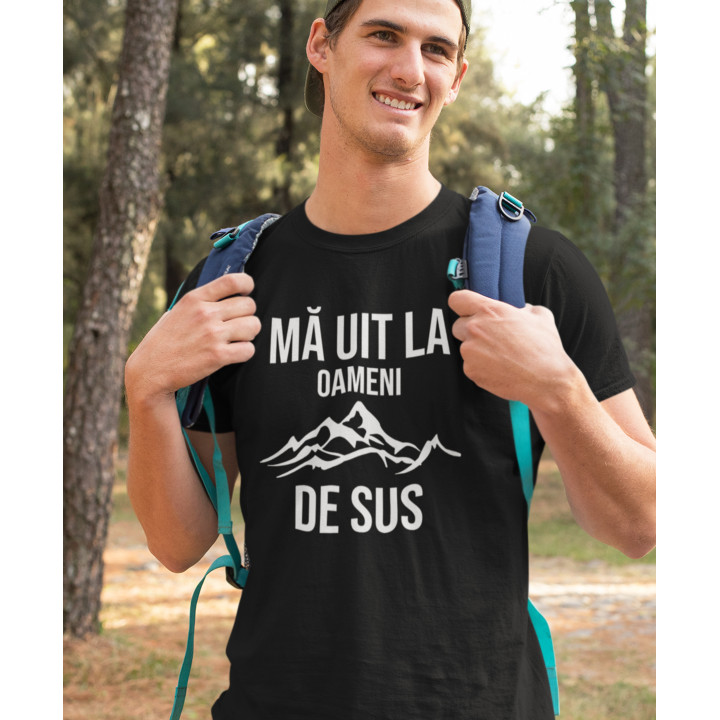 Mă uit la oameni de sus - tricou pentru bărbați cu imprimeu