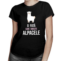O fată care iubește alpacele - T-shirt pentru femei