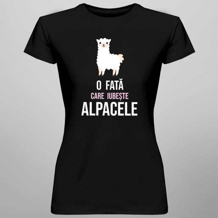 O fată care iubește alpacele - T-shirt pentru femei