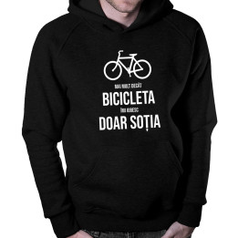 Mai mult decât bicicleta îmi iubesc doar soția - bluză bărbătească cu imprimeu