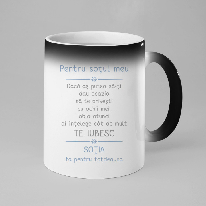 Pentru soţul meu - cană magică cu imprimeu