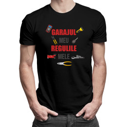 Garajul meu, regulile mele - tricou pentru bărbați cu imprimeu