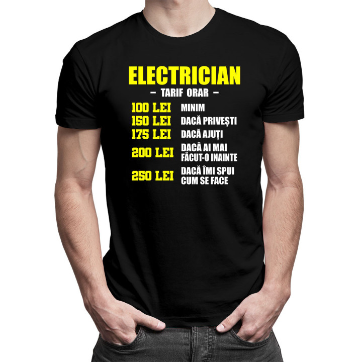 Electrician - tarif orar - T-shirt pentru bărbați