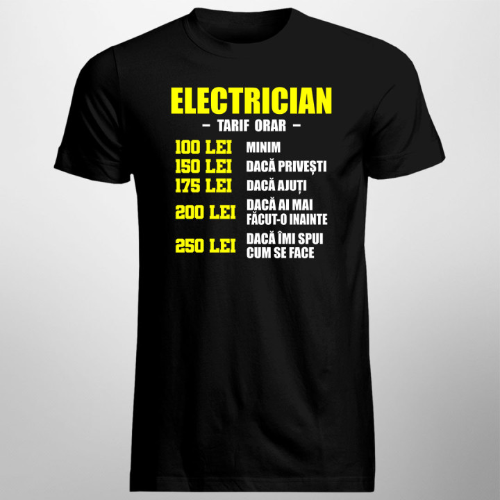 Electrician - tarif orar - T-shirt pentru bărbați