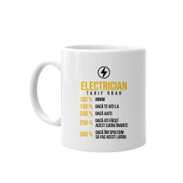 Electrician - tarif orar: 100% minim - cană