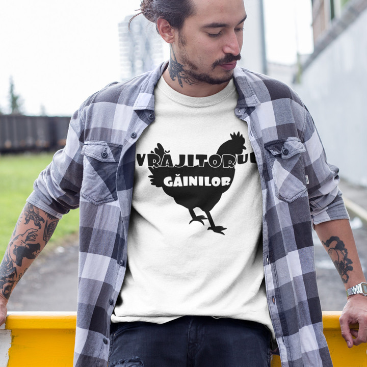 Vrăjitorul găinilor  - tricou pentru bărbați cu imprimeu