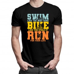 Triathlon - swim, bike, run - tricou pentru bărbați cu imprimeu