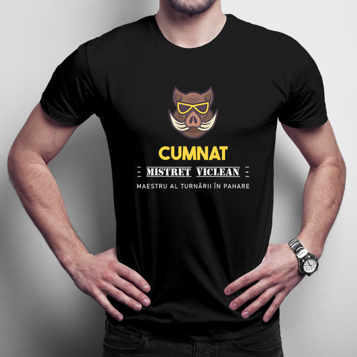 Cumnat - mistreț viclean - maestru al turnării în pahare - tricou pentru bărbați cu imprimeu