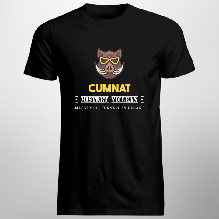 Cumnat - mistreț viclean - maestru al turnării în pahare - tricou pentru bărbați cu imprimeu
