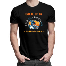 Bicicleta e viaţa mea, motivaţia mea, pasiunea mea - tricou pentru bărbați cu imprimeu