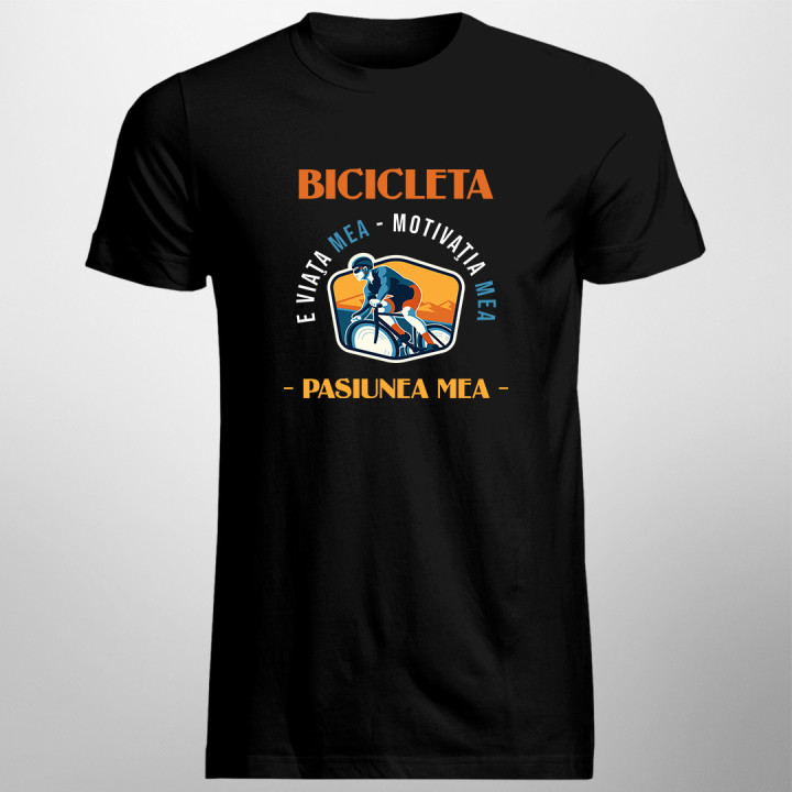 Bicicleta e viaţa mea, motivaţia mea, pasiunea mea - tricou pentru bărbați cu imprimeu