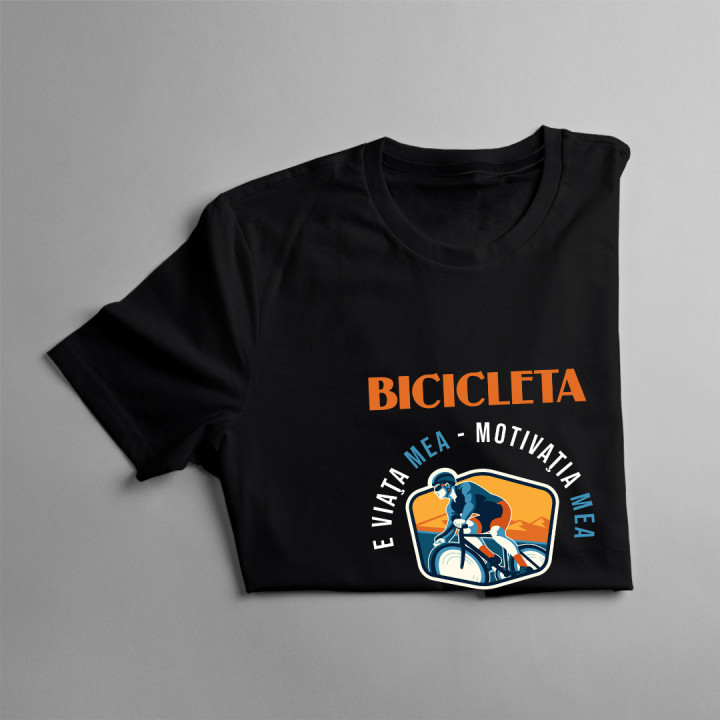 Bicicleta e viaţa mea, motivaţia mea, pasiunea mea - tricou pentru bărbați cu imprimeu
