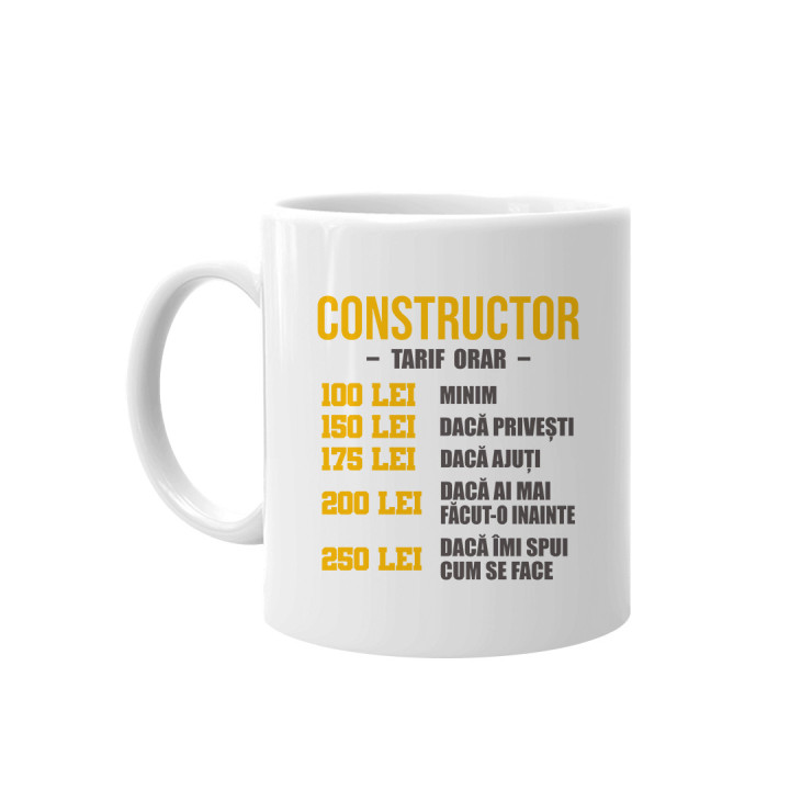 Constructor - tarif orar - cană