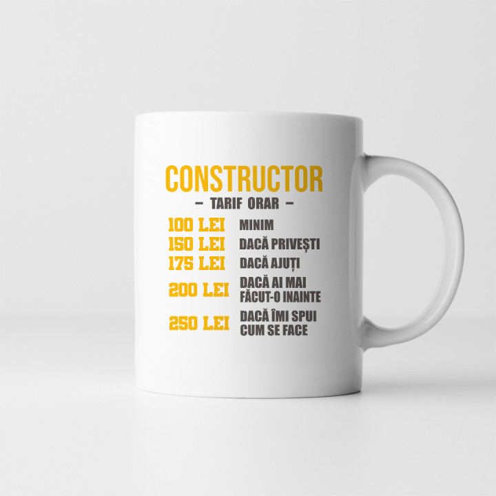 Constructor - tarif orar - cană