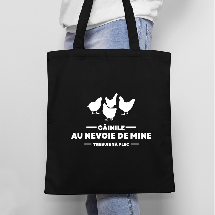 Găinile au nevoie de mine ,trebuie să plec - Geantă cu imprimeu
