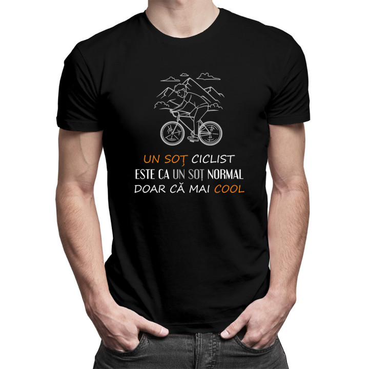 Un soț ciclist este ca un soț normal, doar că mai cool - tricou pentru bărbați cu imprimeu