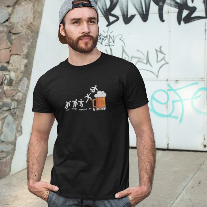 Zilele săptămânii - Bere- tricou pentru bărbați cu imprimeu