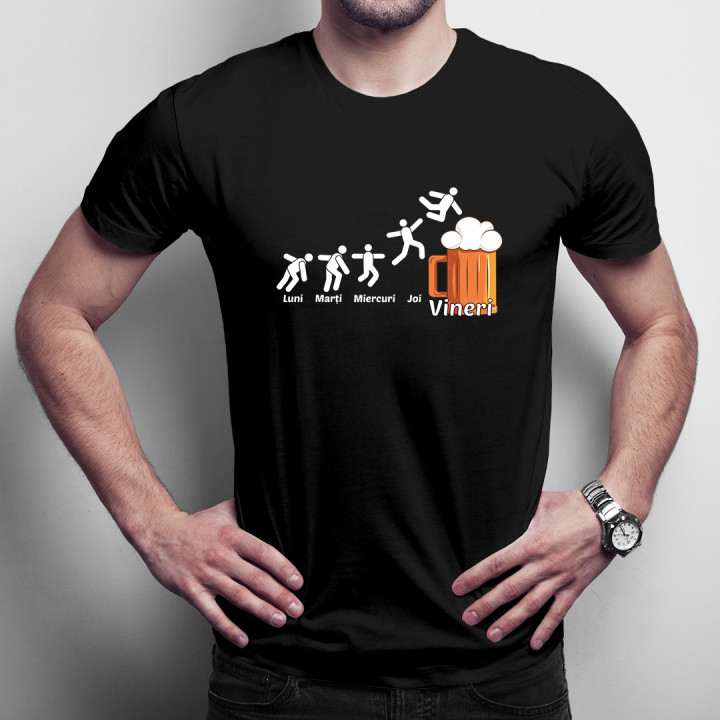 Zilele săptămânii - Bere- tricou pentru bărbați cu imprimeu