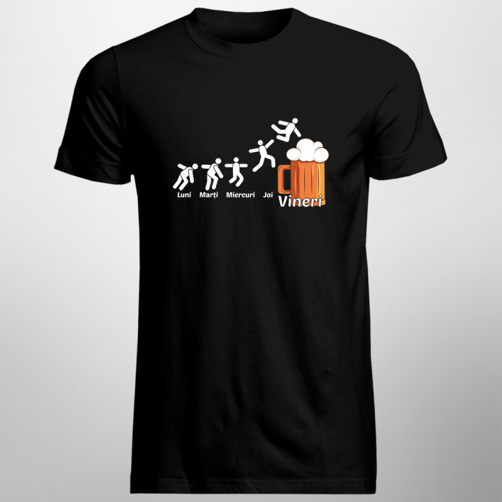 Zilele săptămânii - Bere- tricou pentru bărbați cu imprimeu