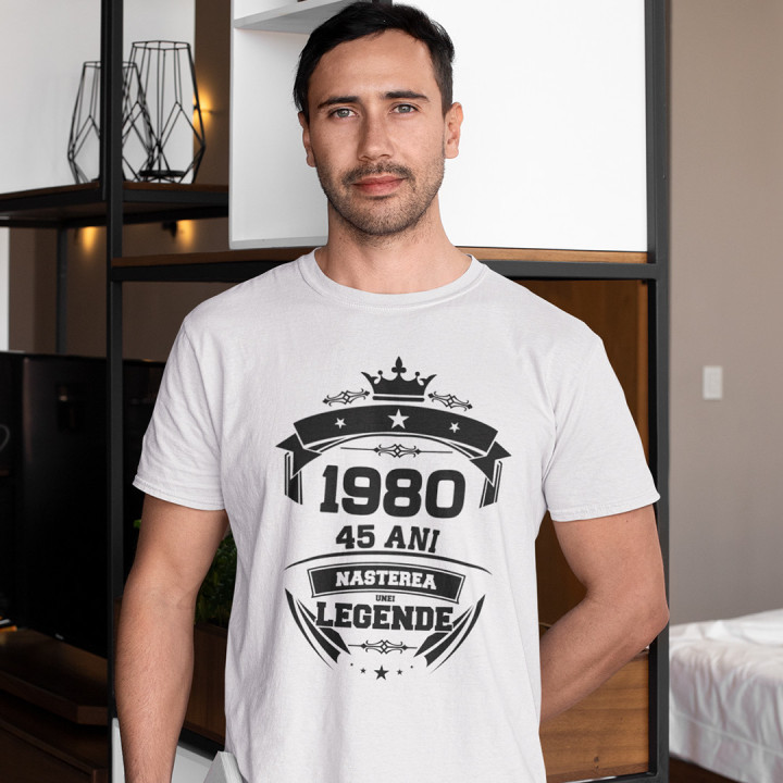 1980 Nașterea unei legende 45 ani! - tricou pentru bărbați cu imprimeu