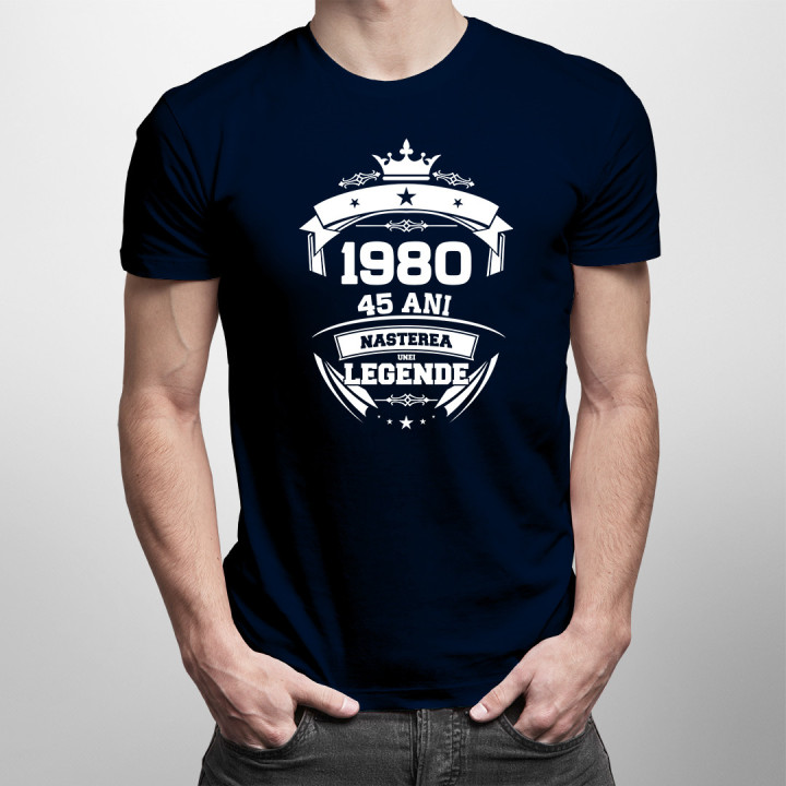 1980 Nașterea unei legende 45 ani! - tricou pentru bărbați cu imprimeu