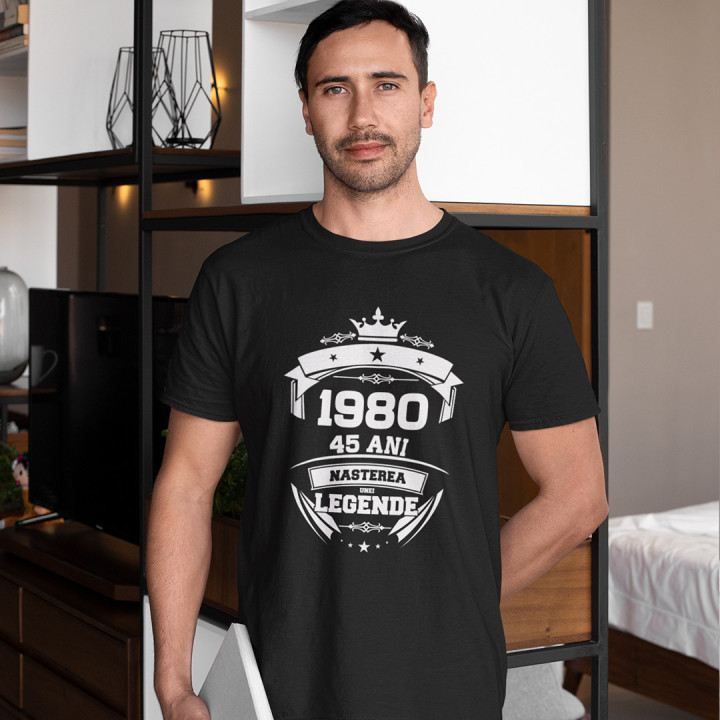 1980 Nașterea unei legende 45 ani! - tricou pentru bărbați cu imprimeu
