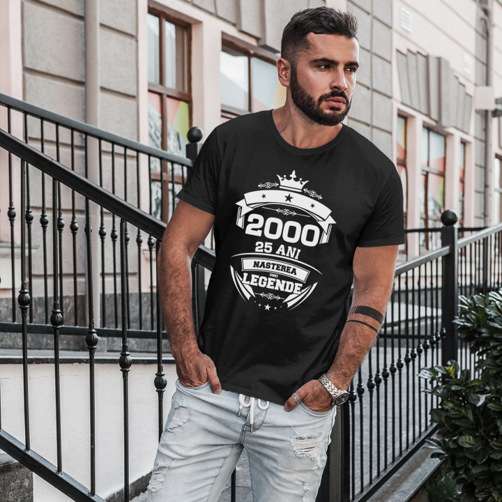 2000 Nașterea unei legende 25 ani! - tricou pentru bărbați cu imprimeu