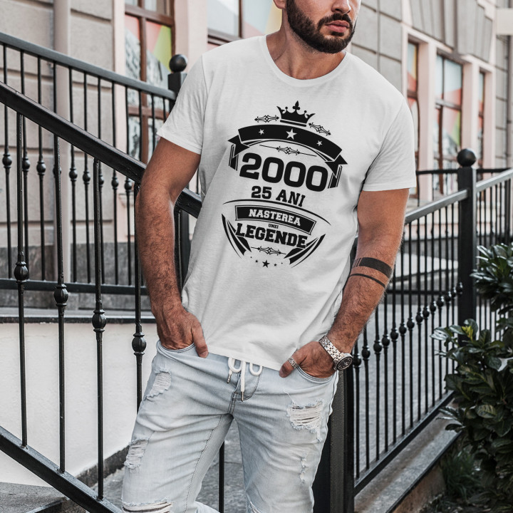 2000 Nașterea unei legende 25 ani! - tricou pentru bărbați cu imprimeu
