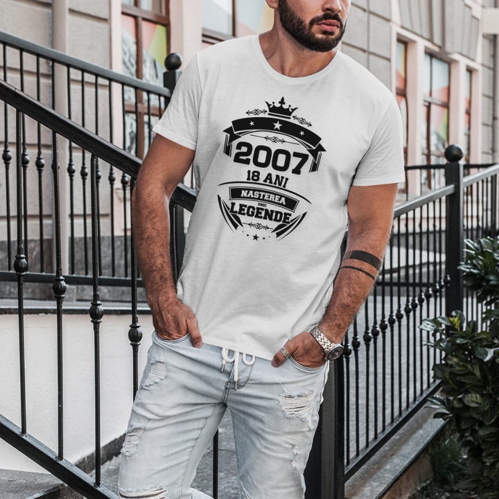 2007 Nașterea unei legende 18 ani! - tricou pentru bărbați cu imprimeu