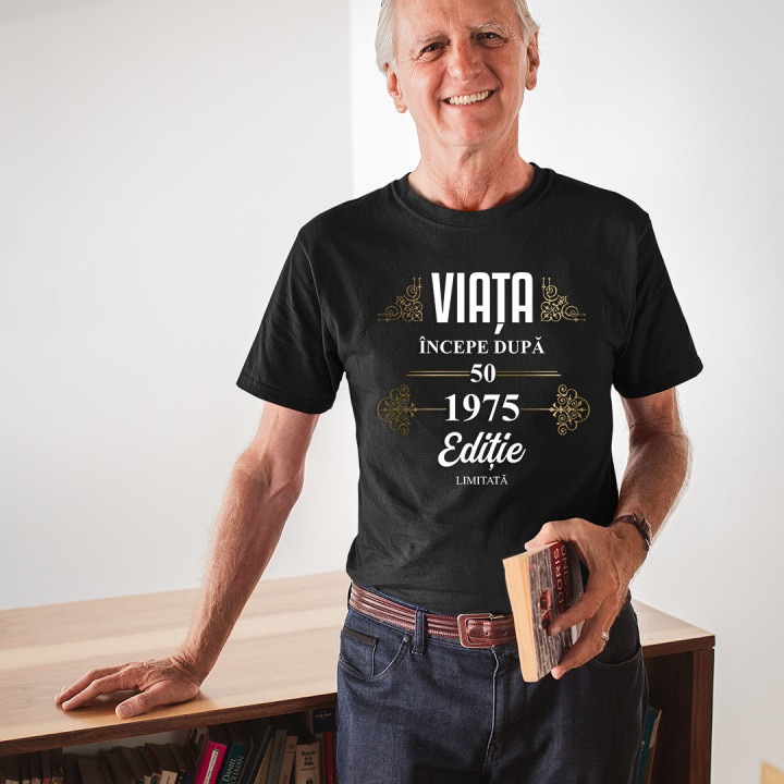 Viața începe după 1975 ediție limitată- tricou pentru bărbați cu imprimeu