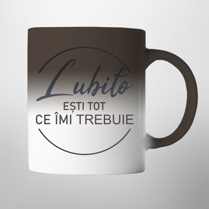 Iubito, ești tot ce îmi trebuie - o cană magică cu imprimeu