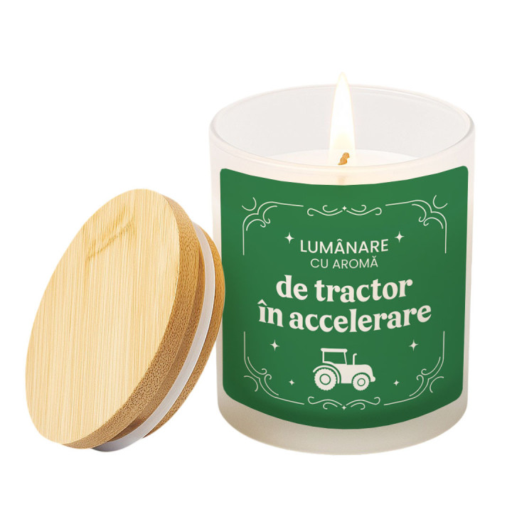 Lumânare cu aromă de tractor în accelerare - lumânare parfumată cadou