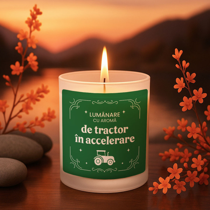 Lumânare cu aromă de tractor în accelerare - lumânare parfumată cadou