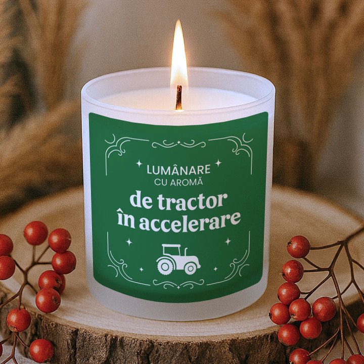 Lumânare cu aromă de tractor în accelerare - lumânare parfumată cadou