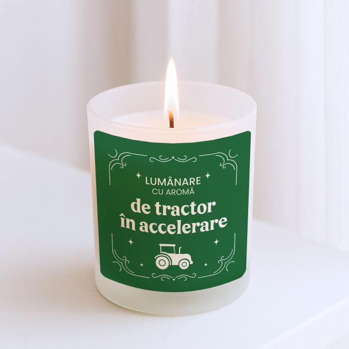 Lumânare cu aromă de tractor în accelerare - lumânare parfumată cadou