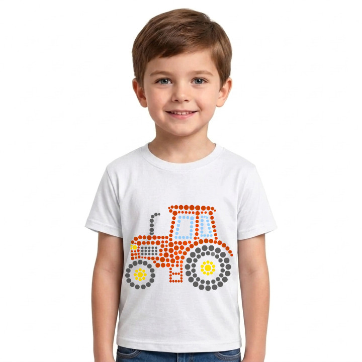 Tractor din puncte - ziua punctului - tricou pentru copii