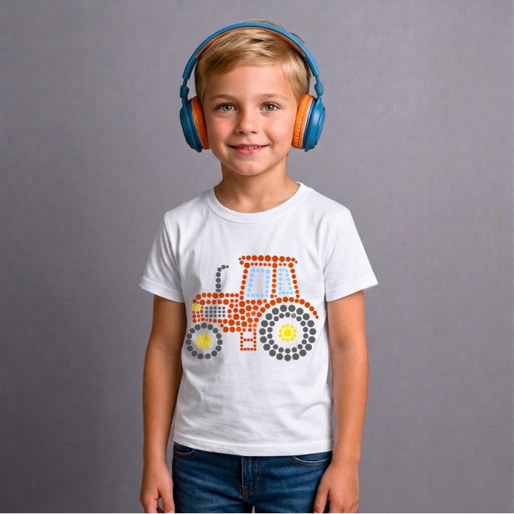 Tractor din puncte - ziua punctului - tricou pentru copii