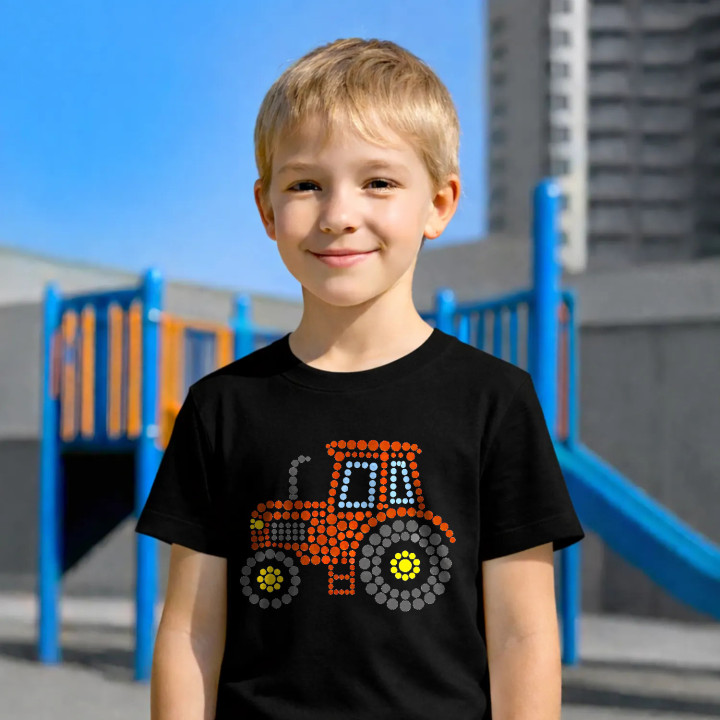 Tractor din puncte - ziua punctului - tricou pentru copii