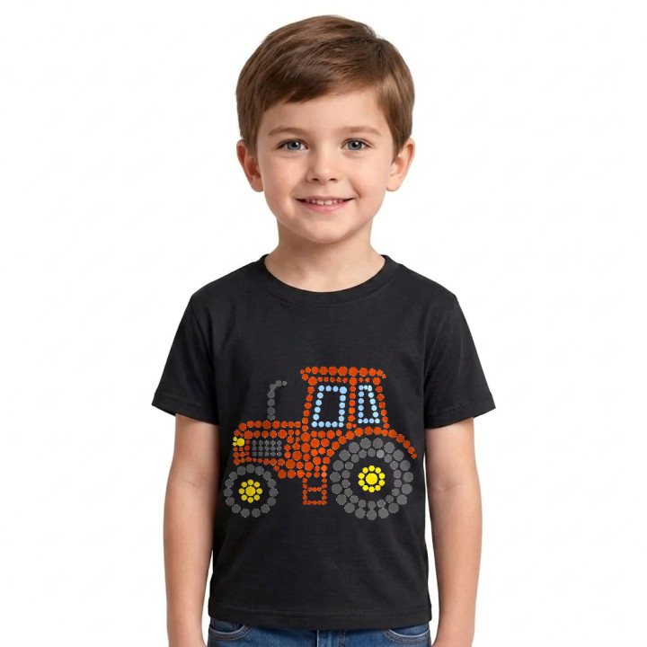 Tractor din puncte - ziua punctului - tricou pentru copii